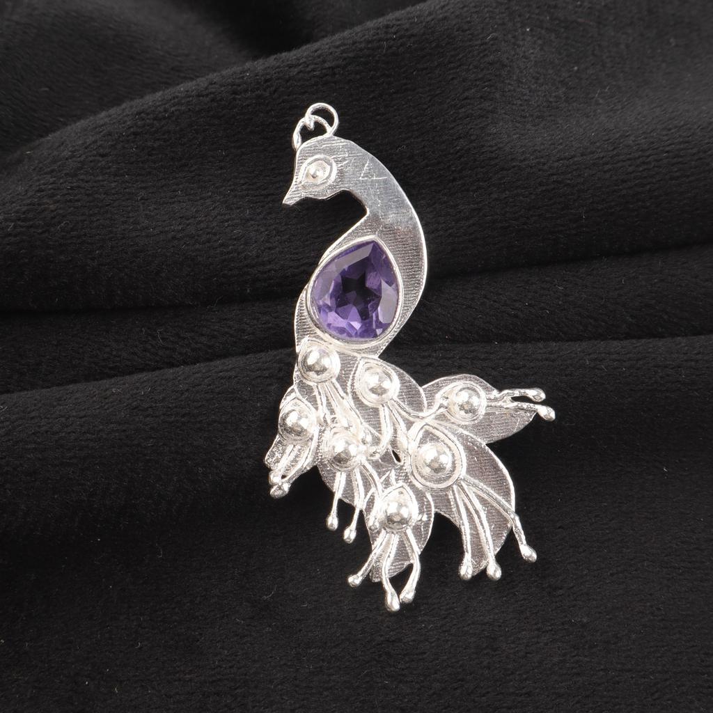 Iolite Gemstone 925 Sterling Silver Jewelry Handcrafted Pendant 2" Gift For Her CP-21-7