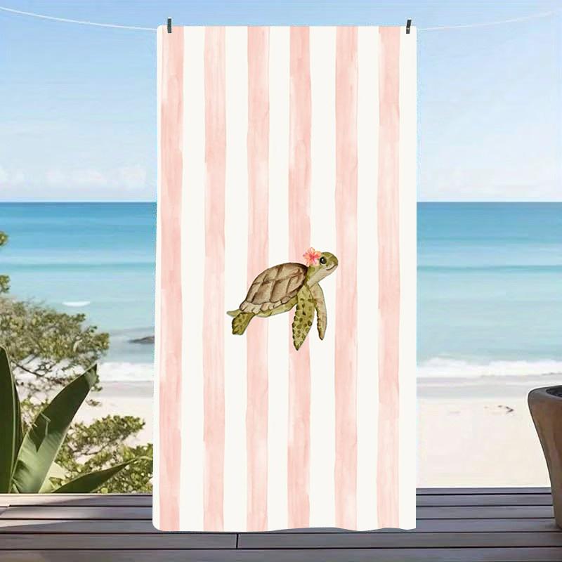 Buntes Fisch-Strandtuch Streifenmuster Druck Übergröße Mikrofaser Schnelltrocknend Sandfrei Sommerurlaub Pool Reisen Boho Geschenk