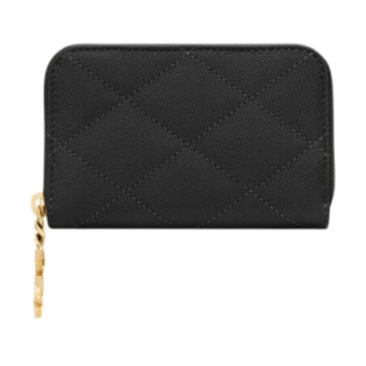 

Saint Laurent Le Cassandre Diamond Quilted Leather Wallet Women Wallet Black 862443-AAGA8-1000 Basic Set (Bag+Dust Bag)