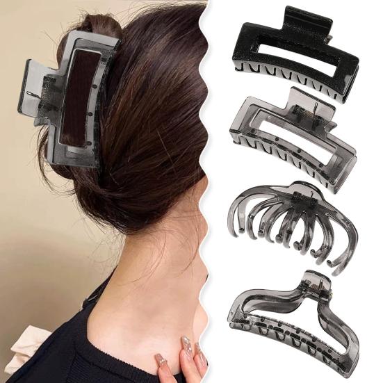 Women Hair Claw Anti-slip Teeth Strong Grip Shark Hair Clip Large Size Back Head Hair Clamp Hair Accessories