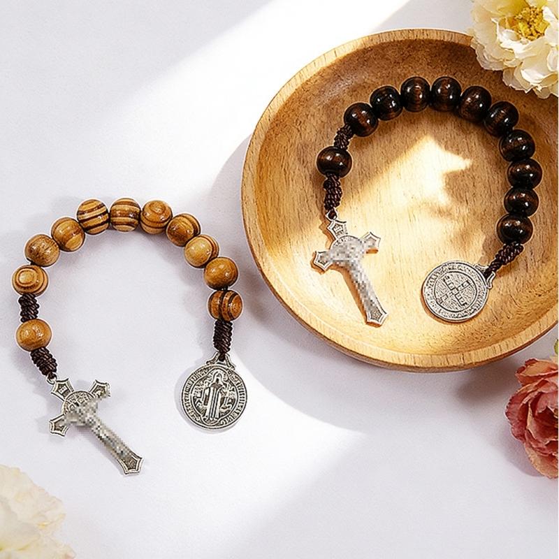 Artisanal Crafted Wooden Crosses Prayer Beads Faith Based Accessories For Christian Meditation And Spiritual Reflection