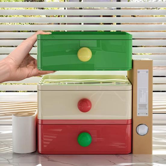 Storage Box Large Capacity Plastic Storage Box with Pull-Out Drawer Organizer for Hair Accessories Jewelry Sundries