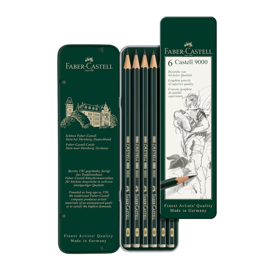 

Watercolor Graphite 5 Design Tin Set FABER-CASTELL Pencils, Hardness, чёрный