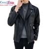 Cozy Up Mens Classic Asymmetrical Faux Leather Motorcycle Jacket