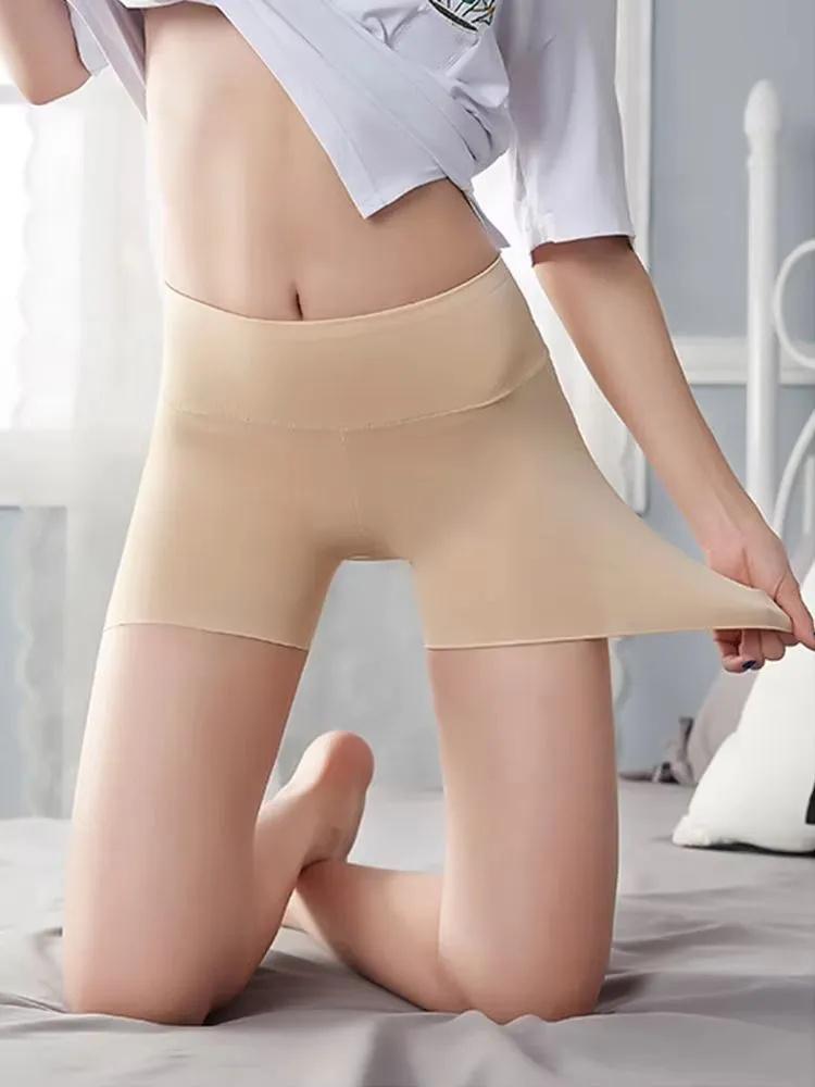 

Women s Seamless Ice Silk Safety Shorts ,exposure Leggings XL