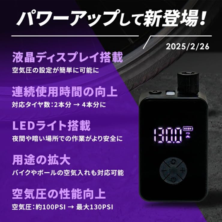 3R PumPush Bicycle 130 PSI Pressure Portable Electric Compatible with Presta and Schrader for Road Includes Ball and Bike Multi-Purpose Pump,