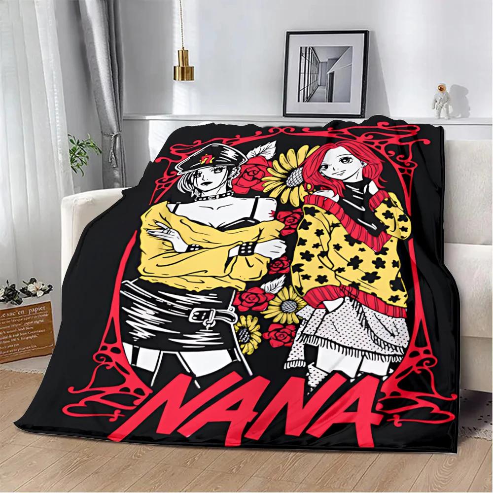 Anime Girls Nana Flannel Blanket 3d Printed Picnic Blankets Warm Soft and Comfortable Throw Blanket Home Travel Birthday Gift