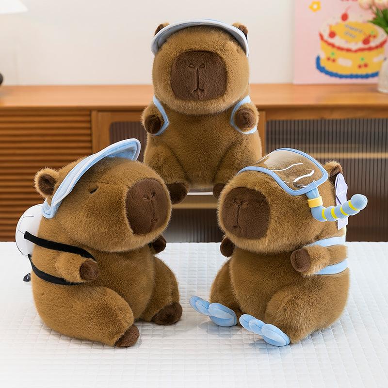 Football Sports Capybara Doll Ice Cream Coconut Tree Cartoon Pibara Doll Gift Ornament Doll Machine Toy