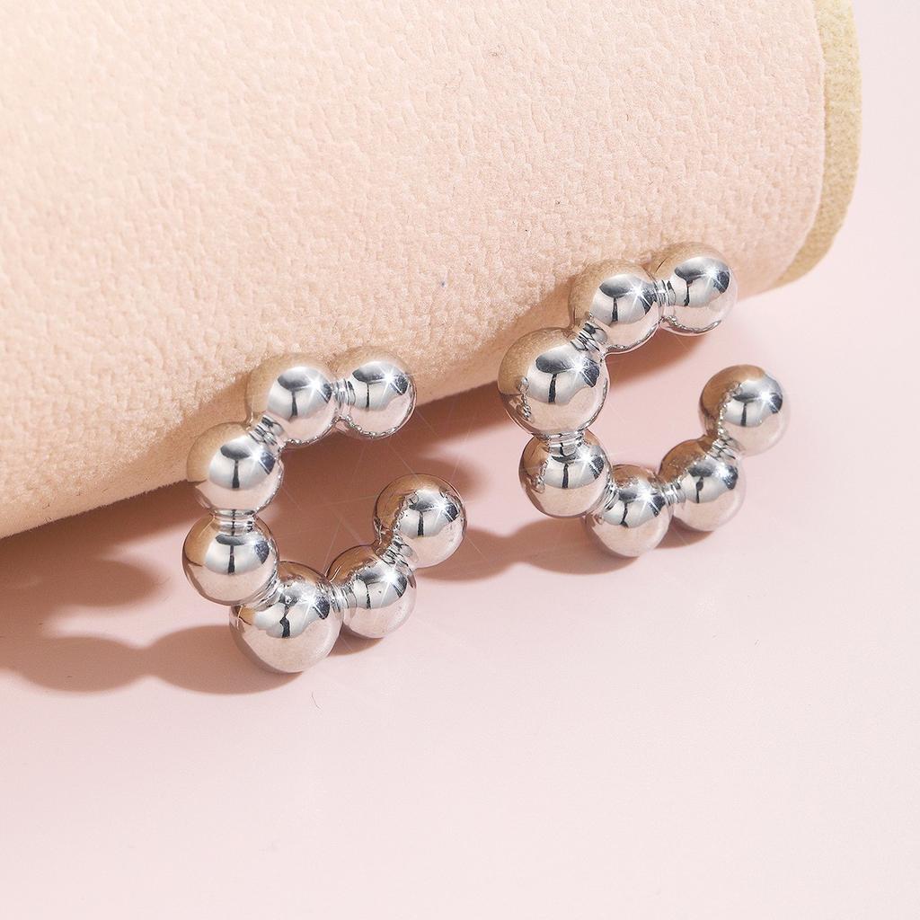 4Pcs Exaggerated Circle C-Shaped Large Ear Clip for Women Simple Chunky Gold Plated Thick Earrings Set Fashion Jewelry Gifts New