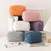 Cute Plush Cosmetic Bag Solid Color Simple Soft Large capacity Makeup Storage Bag Daily Travel Cosmetic Bag
