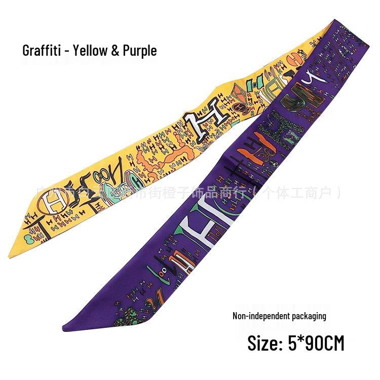 Silk Scarf Accessory: Long Ribbon for Bag, Headband, or Hair Tie