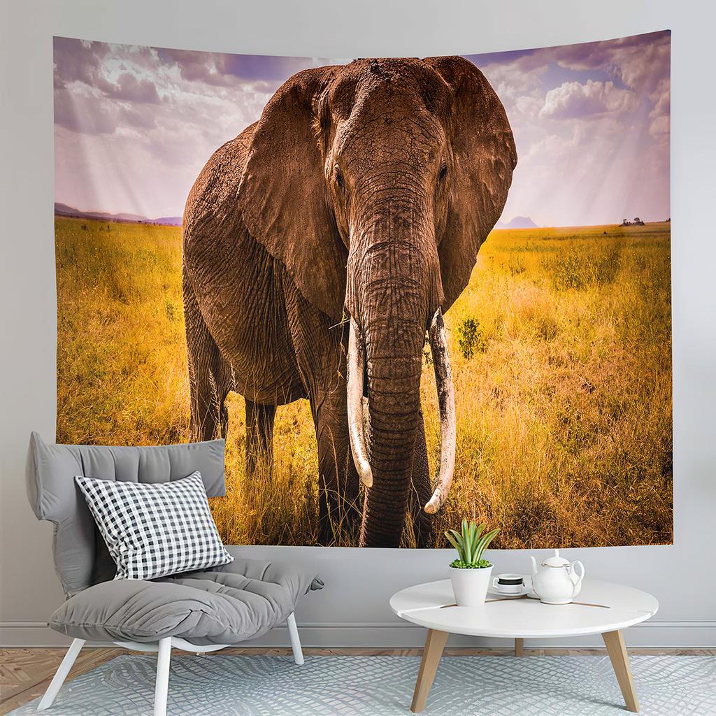 Elephant Tapestry African Animal Tapestry Nature Wildlife Tapestry Creativity Tapestries Home Living Room Bedroom Dorm Decor