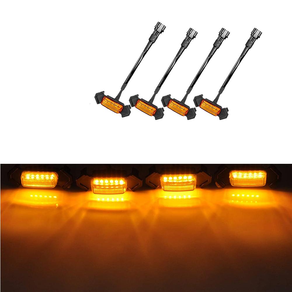 

4PCS Car Front LED Grille Light for Toyota RAV4 2019 2020 2025 TRD PRO Amber White Grill Light Eagle Eye Lamp Off Road Trunk SUV