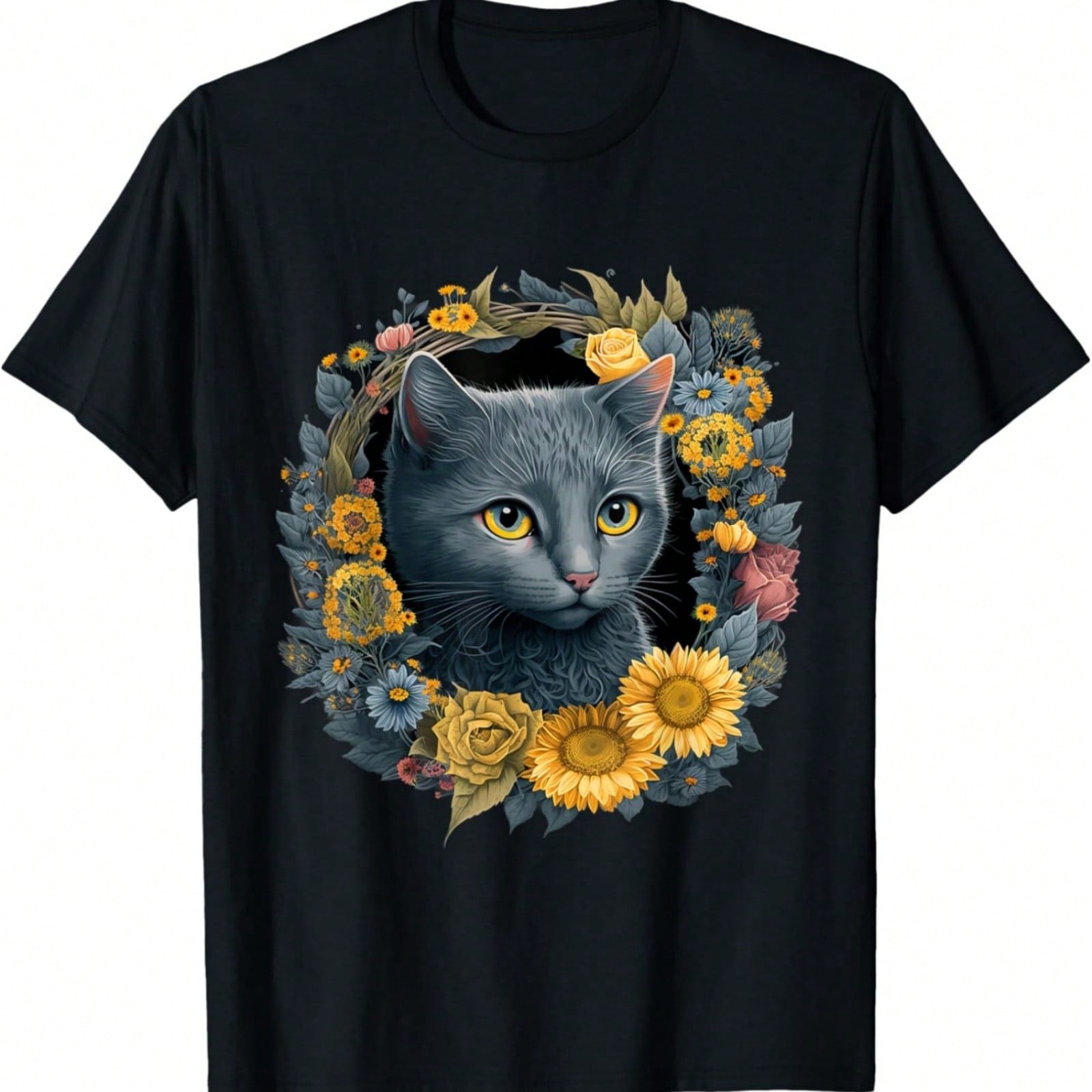 Sunflower Cat Mom Mother - Birman Cat T-Shirt S разноцветный