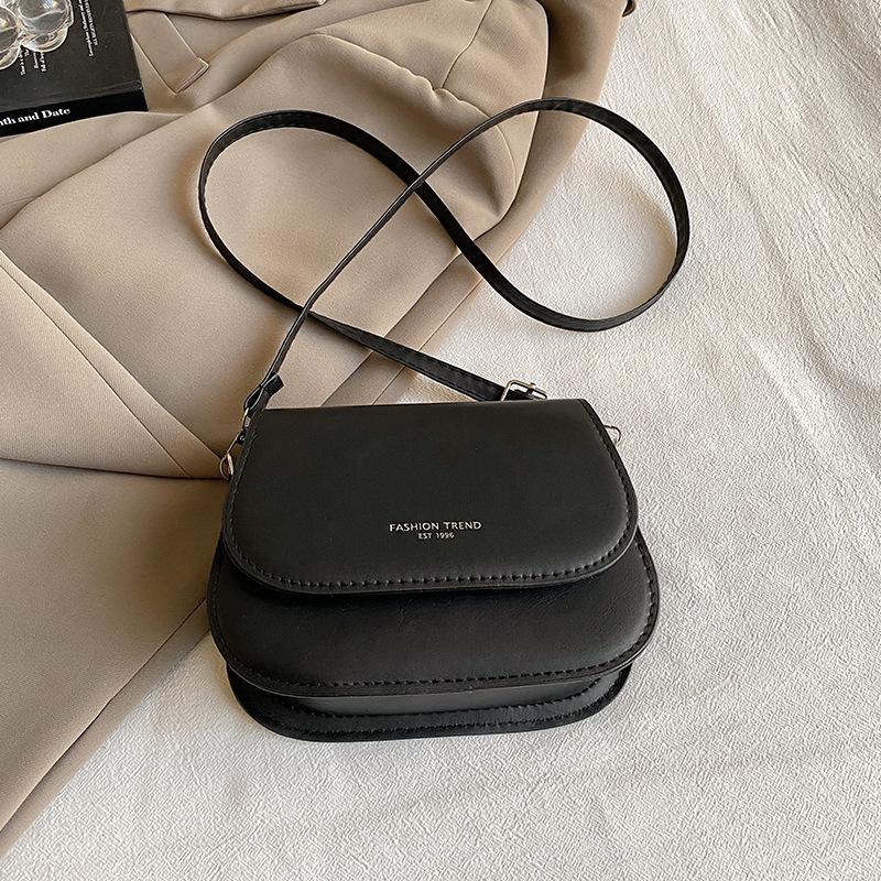Shoulder Bag Waterproof PU Leather Simple Solid Color Flap Crossbody Messenger for Daily Commute Travel Shopping