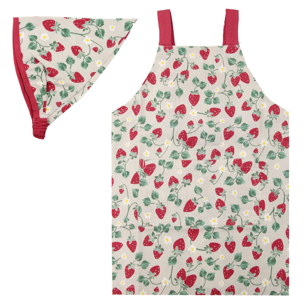 Friends Hill Kids Apron Beige M, Flowberry,