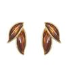 Luksusowe Brązowe Kolczyki Liściaste dla Kobiet - Szykowne i Wszechstronne Jesienno-Zimowe Akcesoria.