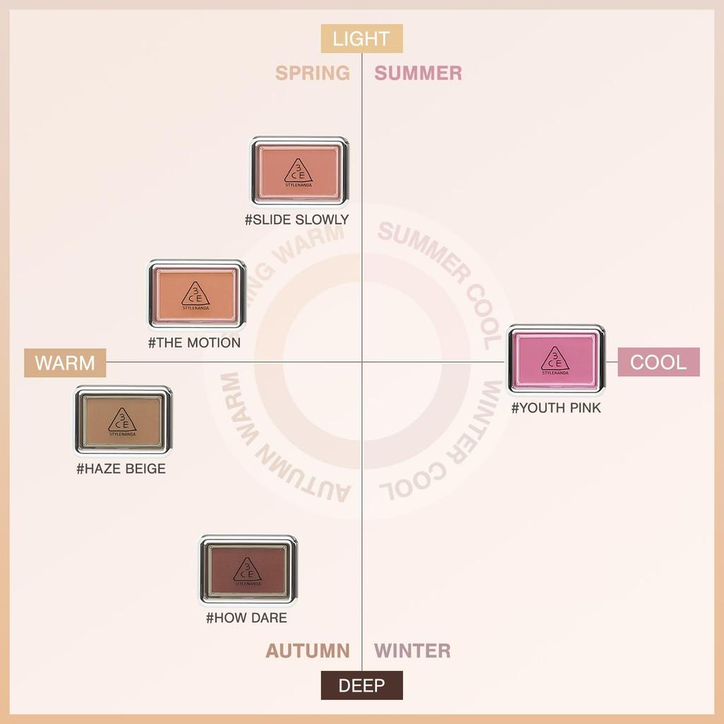 3CE New Take Face Blusher Haze Beige Fard in Polvere Guance Cosmetici Coreani