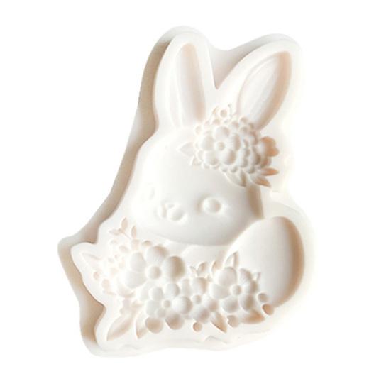 Yousheng Rabbit Silicone Mold Easter Bunny Floral Pattern Chocolate Candy Making Mold Flexible Reusable Easy Demoulding Cake Decoration Mold
