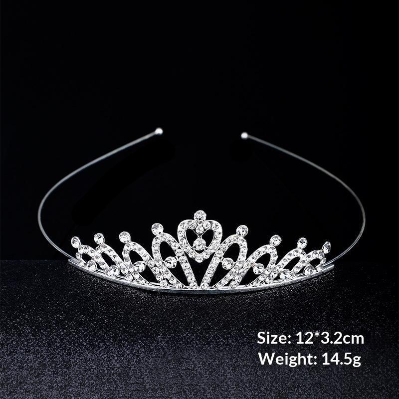 Romantic Princess Crown For Girls Rhinestone Crystal Hair Crowns Queen Headband Bridal Headdress Tiaras Hair Jewelry Accessories