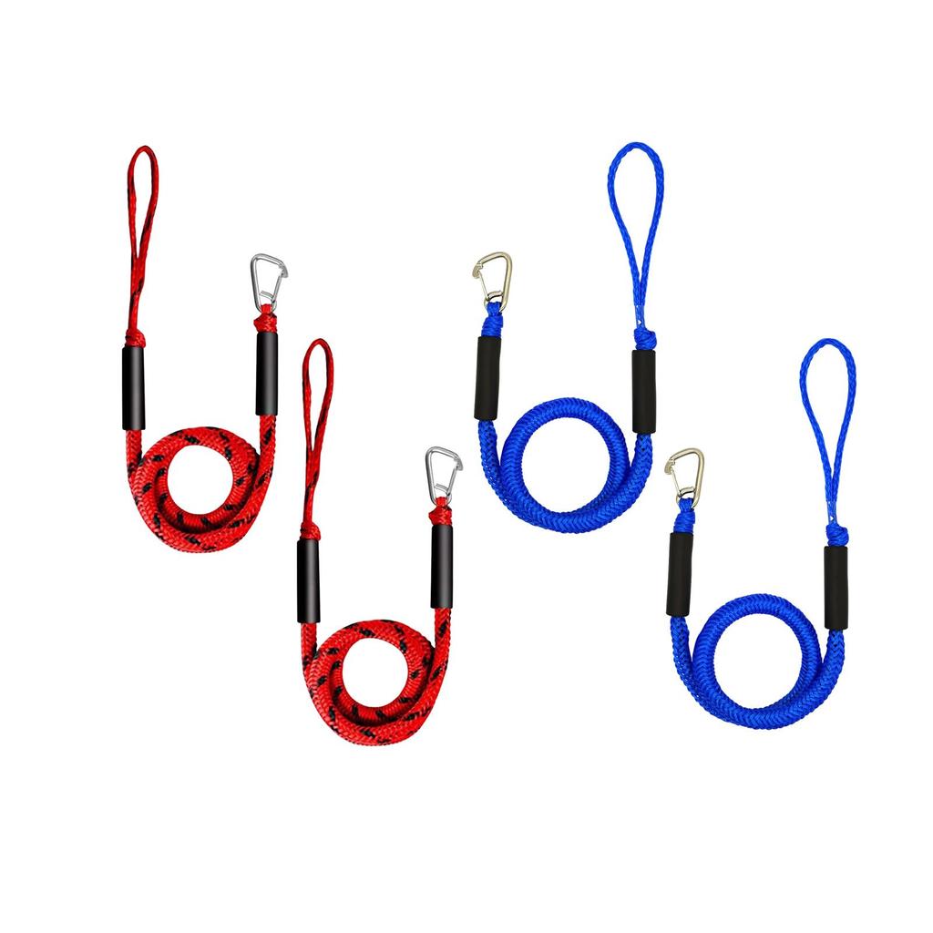 2 X Bungee Dock Line 122cm Accessories Nylon Loops with Clips Mooring Lines