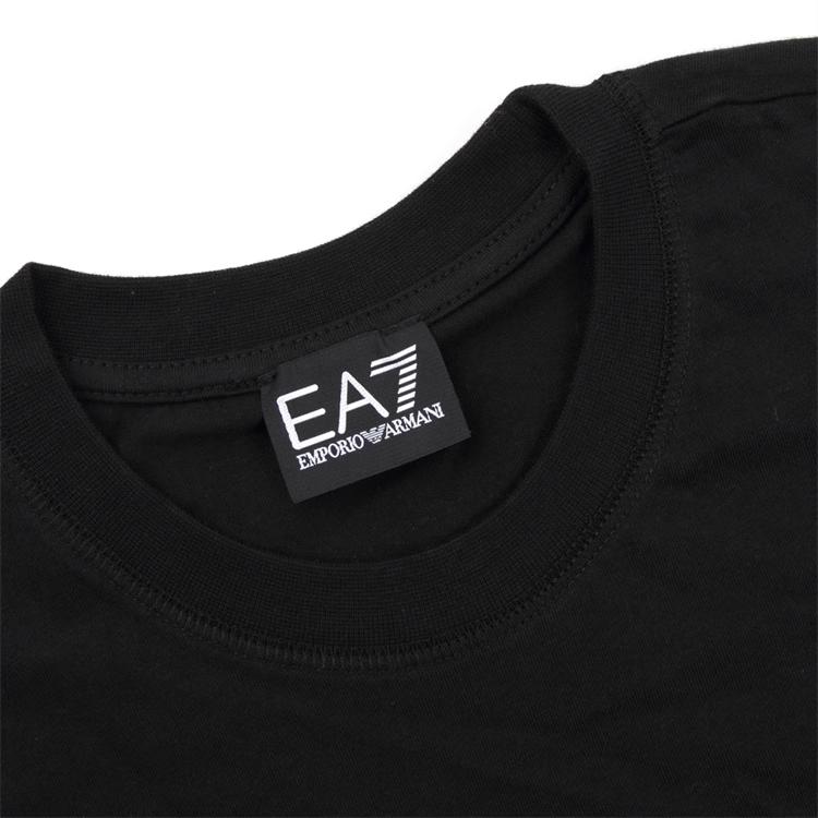 Emporio Armani EA7 FW23 Logo Print Casual Crew Neck T-Shirt Men Tops Black 3DUT02-PJTJZ-1200