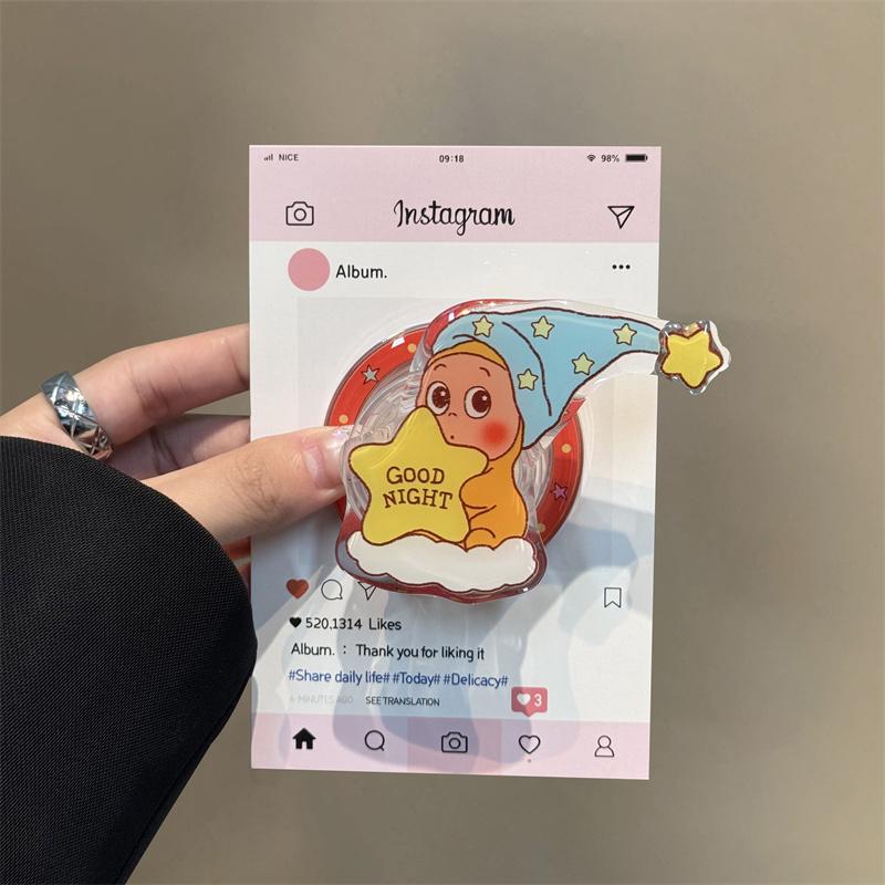 Vtipný Roztomilý Hvězda Dítě Magnetický Kryt na Telefon Pro iPhone 16 Pro 14 15 Pro Max Kryt se Stojánkem Nárazuvzdorný Kreslený Ochranné Kryty