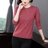 New Women's Spring Autumn Long Sleeves Bottoming Shirt Round Neck Loose Mom Tshirt Fashion New Solid Color Top M-5XL