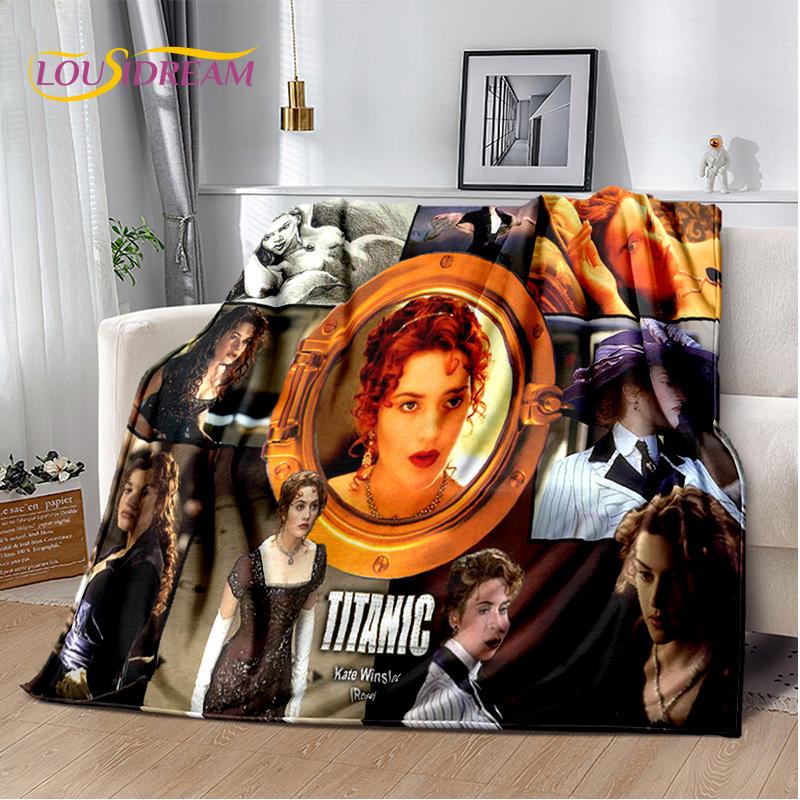 Movie Titanic Poster 3D Print Blanket,Soft Throw Blanket for Home Bedroom Bed Sofa Picnic Travel Office Rest Cover Blanket Kids