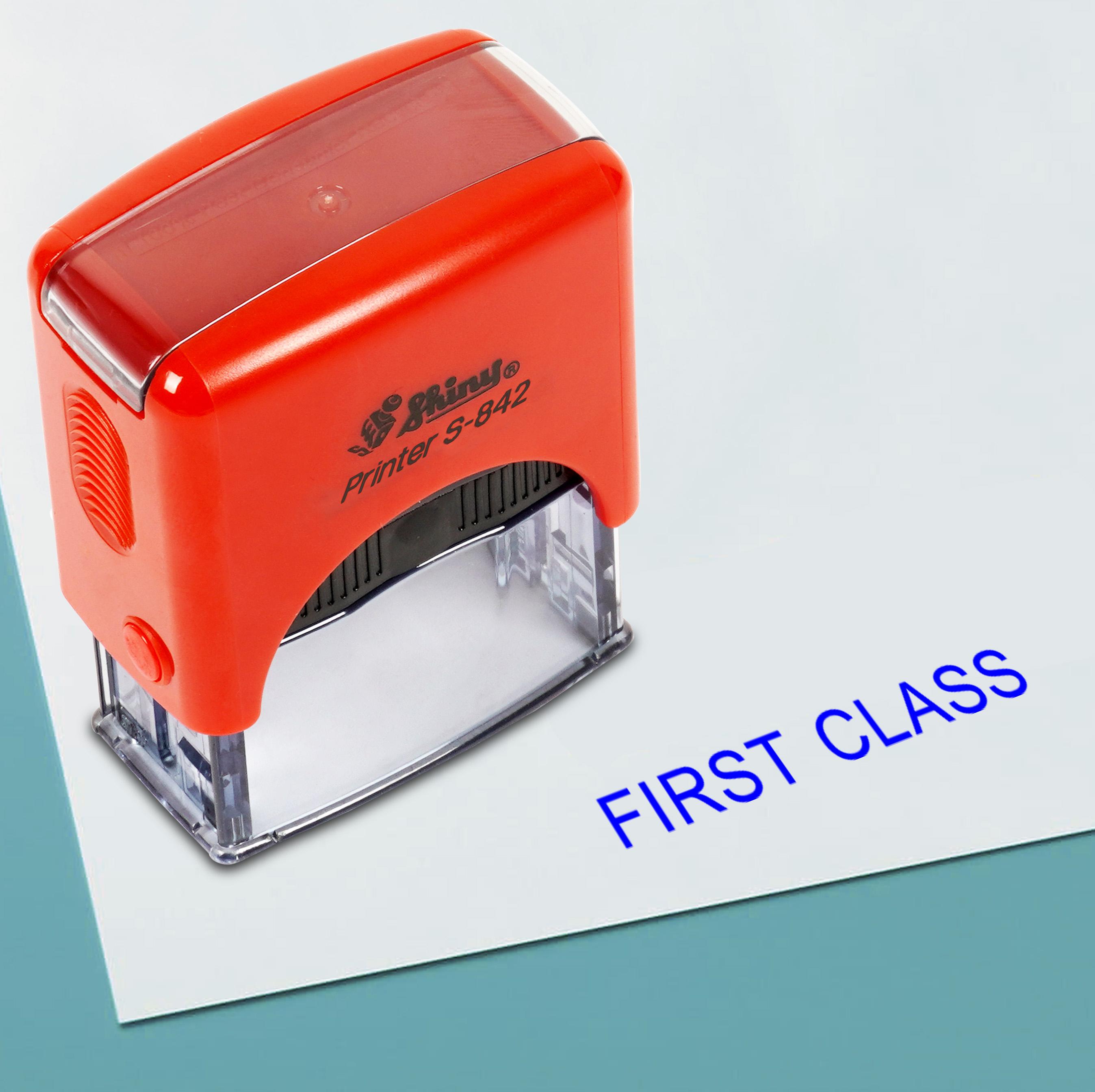 

Printtoo Першокласна самонабірна гумова печатка, Попередньо заправлена офісна печатка, Канцелярське приладдя для домашнього офісу, 38 x 14 мм, Blue-38 x 14 mm синій