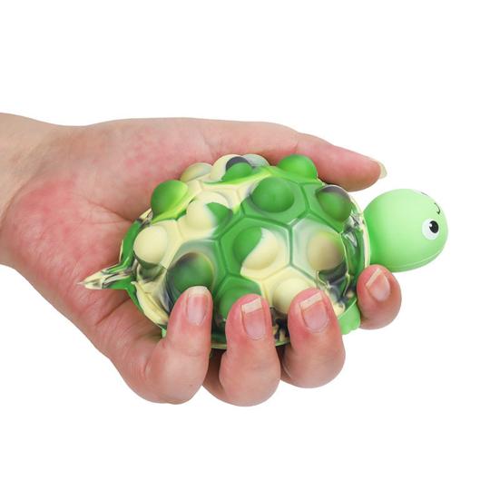 Bubble Shell Turtle Stress Ball Silicone Stress Relieving Tortoise Squeeze Sensory Toy Animal Shape Hand Therapy Exercise Fidget Toy