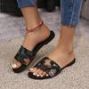 Fashion 2024 Hot Sale Women Shoes Open Toe Women's Slippers Summer Printing Mixed Colors Outdoor Casual Beach Flat Comfortable Slippers