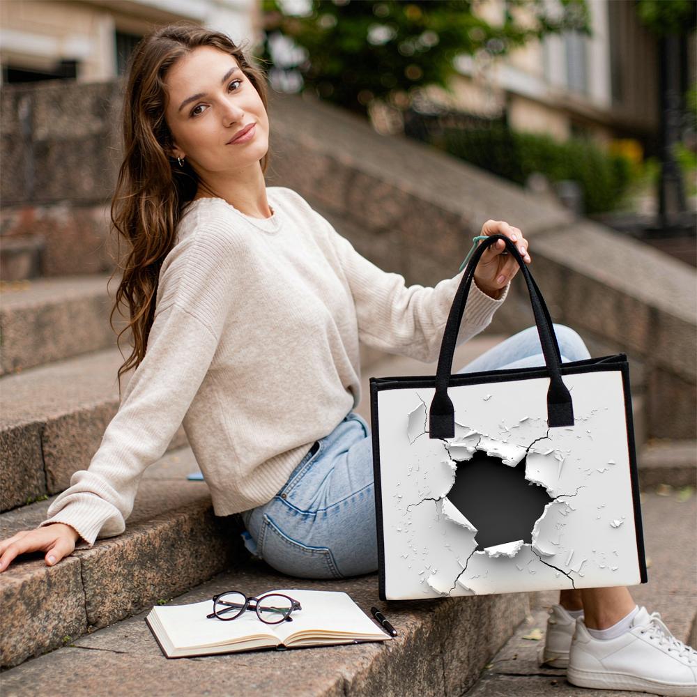 Crack Pattern Tote Bag Fashion Large Capacity Casual Shopping Handbag Daily Use