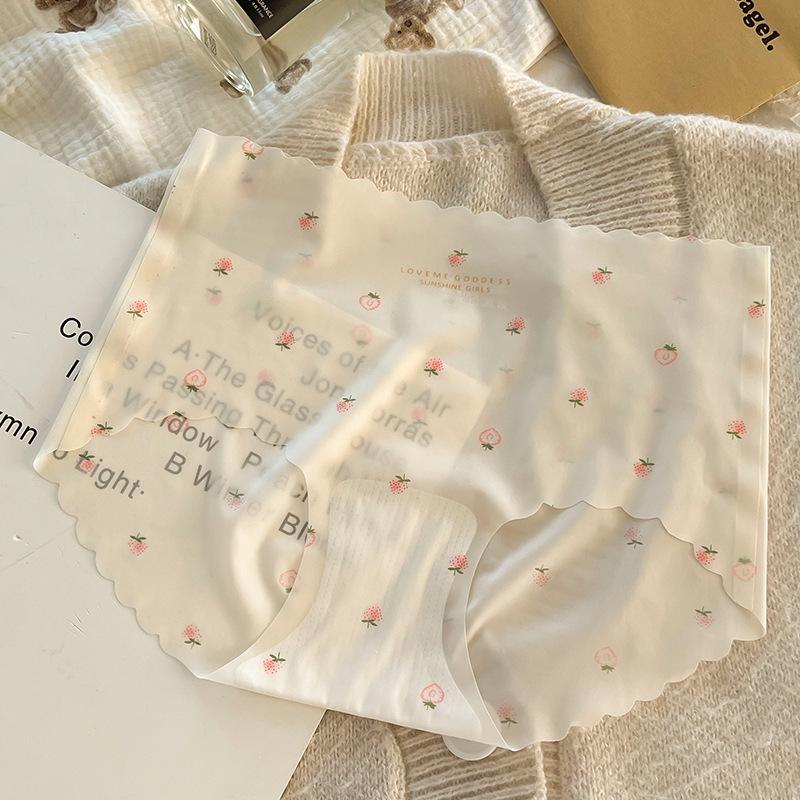 Ice Silk Polka Dot Seamless Quick-Dry Women's High-Waisted Breathable Antibacterial Panty