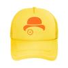 Orange Helmet Minimalist, Construction - Themed Graphic Art Mesh Baseball Cap