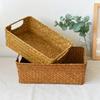 Con Asas Cesta de Almacenamiento de Ratán Ratán Natural Tejido Contenedor de Almacenamiento Organización de Cocina