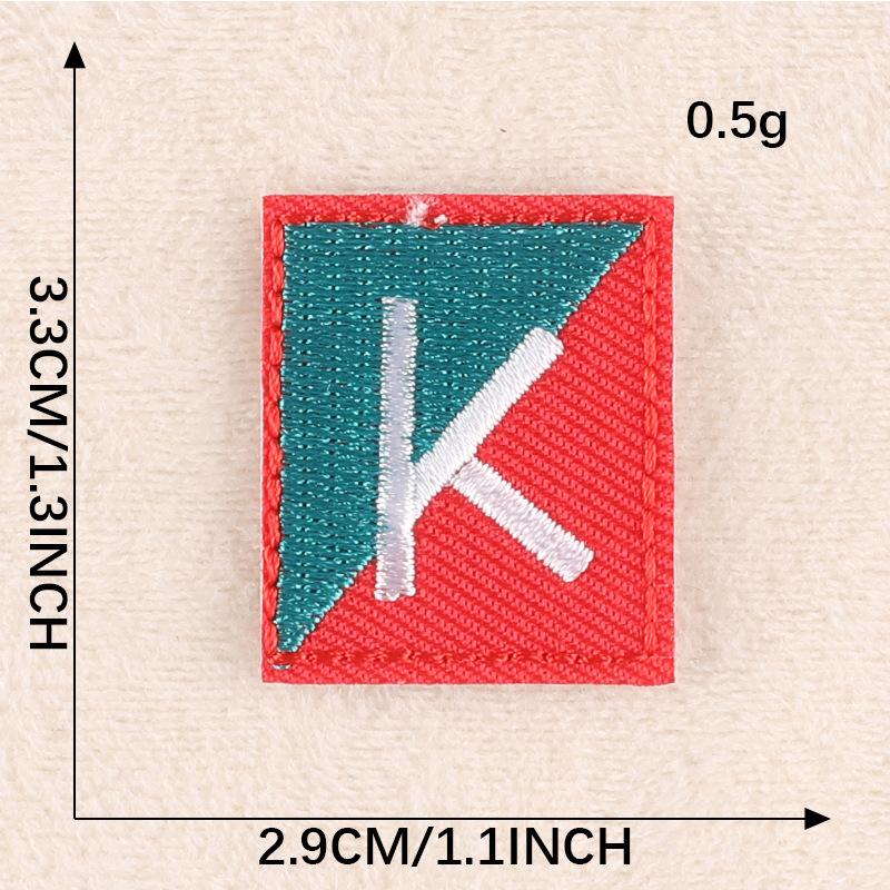 Duoku English Alphabet Cloth Sticker Computer Embroidery Label Small Patch Clothing Textile Accessories Embroidery Sticker