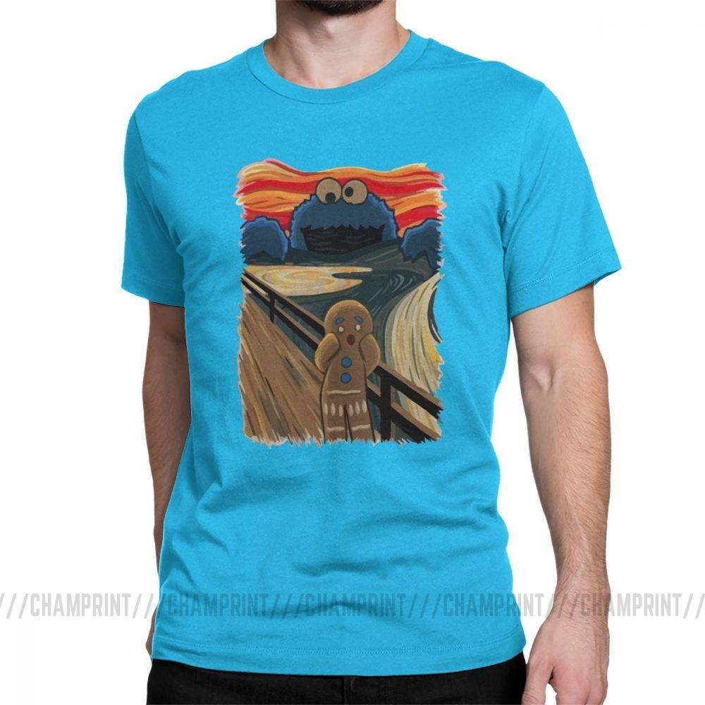 Famous Painting Harajuku Clothing Shouting Screaming Gingerbread Men S T Shirts Sesame Street Tee Shirt Cookie