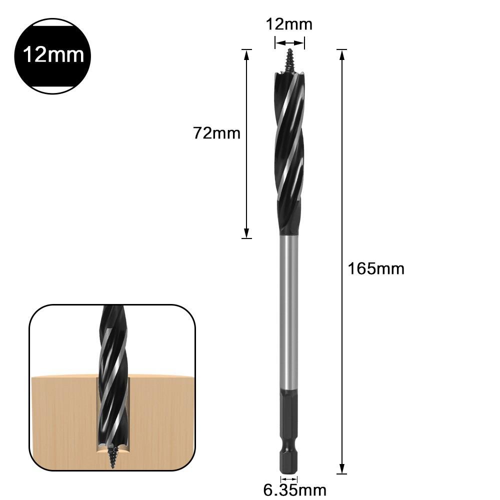 Woodworking Branch Drill, Four-Slot Woodworking Drill, Door Lock Hole Opener, Four-Blade Extended Woodworking Drill, Hexagonal Handle