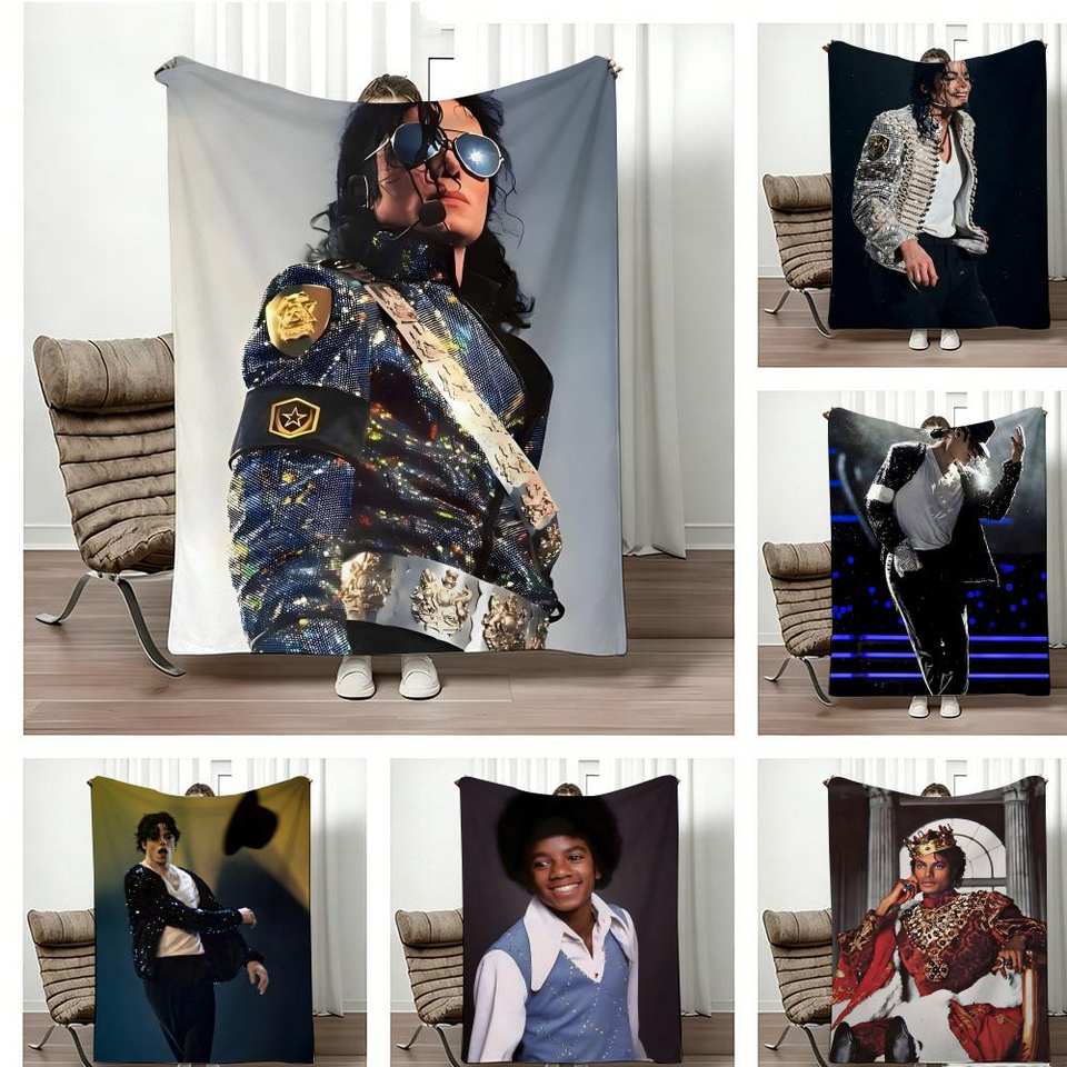 KPop M-Michael Jackson Wurfdecke Leicht 240g Flanelldecke Weich Hautfreundlich für Sommerkühlung