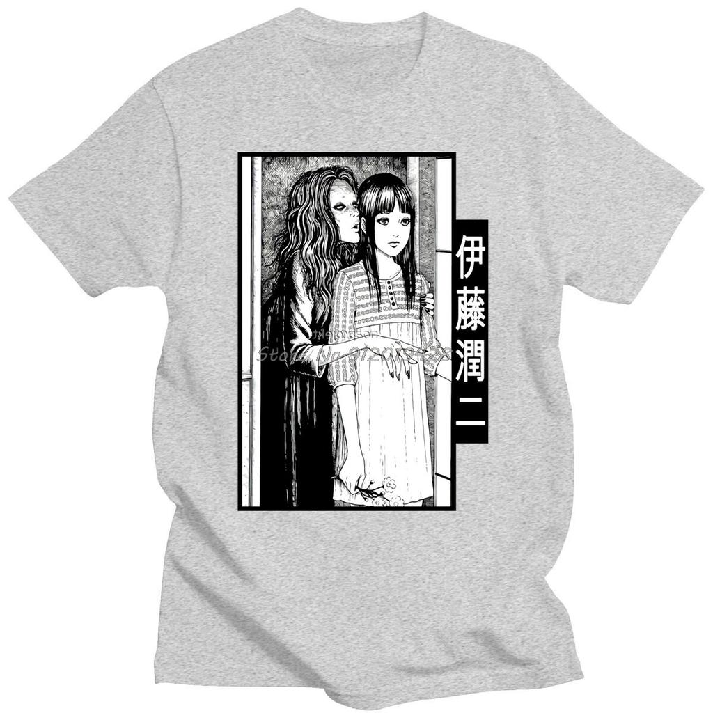 Japanese Anime Junji Ito Short Sleeve T-shirt Harajuku Unisex/women Casual Tshirt Unisex Creativity Style T Shirt Cotton Oversize
