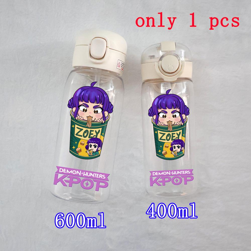 400ML-600ML Animated Movie K-Pop: Demon Hunters HUNTR/X Plastic Large Capacity Water Cup Bottle Gourde Drinking Bottle Gifts
