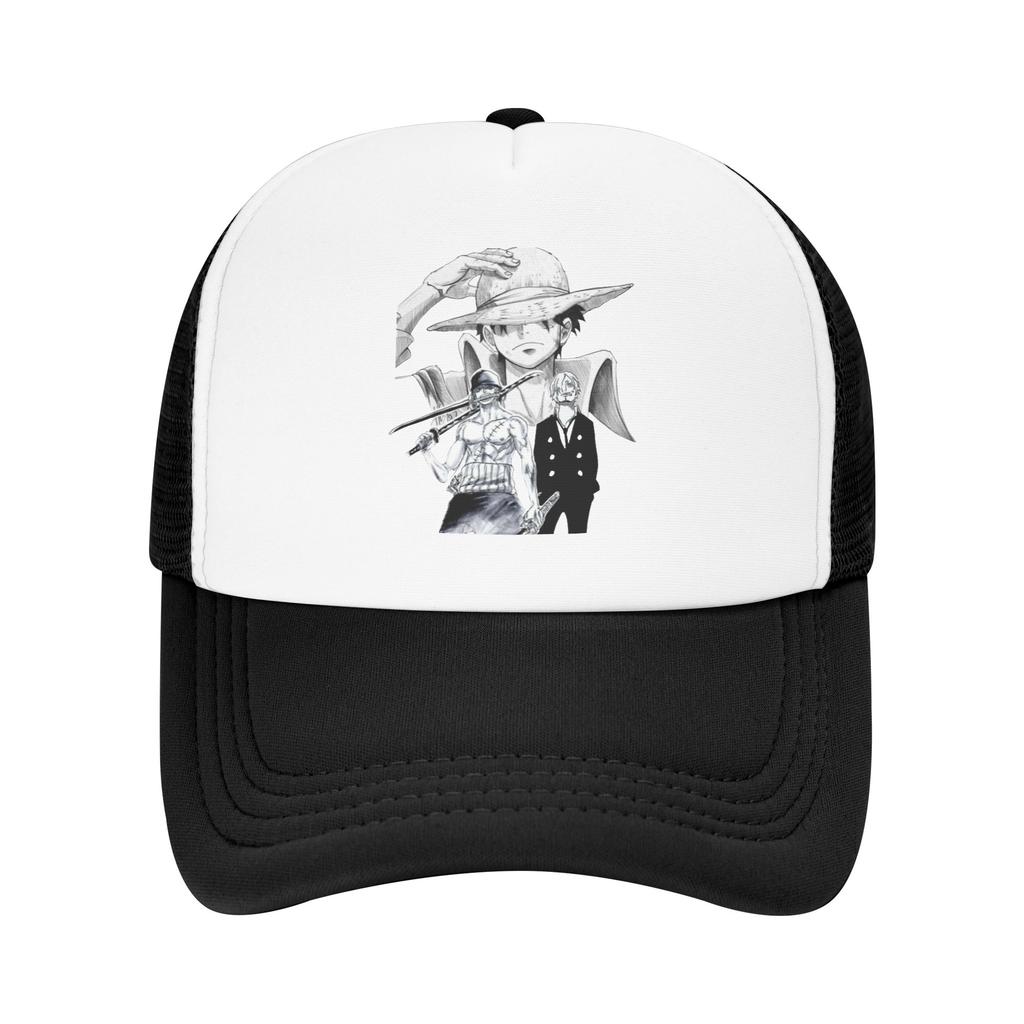 Trafalgar D Law onepieces Flag Mesh Baseball Cap Unisex Women curved Trucker Hat  Adjustable Polyester Sun Caps