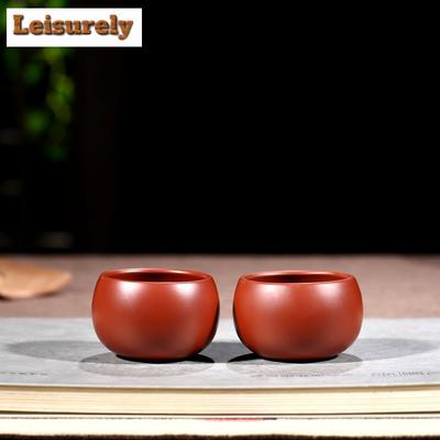 2pcs/lot Chinese Purple Clay Teacup Portable Personal Single Cup Beauty Tea Set Handmade Custom Zisha Tea Bowl Accessories 80ml