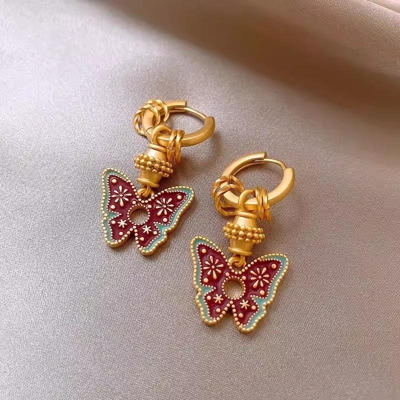 Modern Boho Jewelry Elegant Temperament Color Flower Drop Earrings For Women Female Gifts Delicate Design Ear Accessories