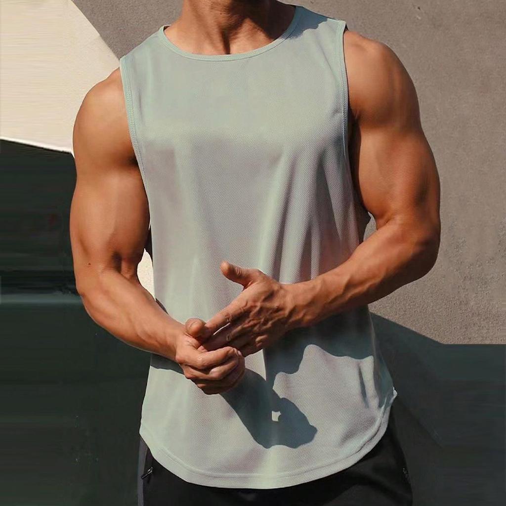 Men's Summer Loose Quick-Drying Sleeveless Vest for Outdoor Running and Sports
