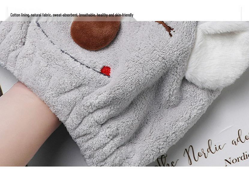 Cute Cartoon Antibacterial Quick-Dry Hair Cap - Super Absorbent, Elastic Bath Head Wrap Towel for Women