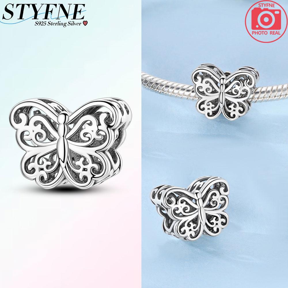 Настоящий Шарм Медный Изысканный Полый Шарик-Бабочка Подходит для Браслета Шарм Плата Для Женщин Ювелирное Изделие Ручной Работы Подарок