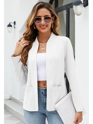 Herbst Frauen Blazer Tailored Kragen Taschen Casual Langarm Einfarbig Patchwork Temperament Dame Anzug Mantel Damen Arbeiten Tops