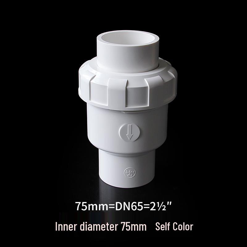 White PVC Ball Check Valve for Water Pipes, Fish Tank Fitting, Sizes: 1 Inch, 25, 32, 40, 50 Mm